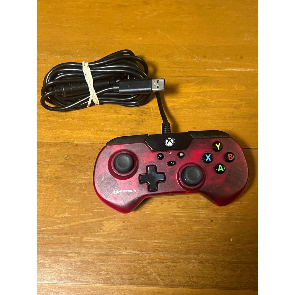 Hyperkin X91 Wired Controller Xbox Series X S One PC Ruby Red Translucent M02628